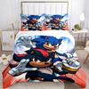 3pcs Speedsters United Sonic and Shadow's Quilt Set Cartoon Themed Bed Quilt Set Lovely Character Bedroom Decor Bed Quilt Set Four Seasons (1 Cov