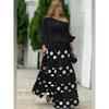 Mode High Street Outfits 2-teiliges Set Sexy schräger Ausschnitt einfarbige Bluse + Weitbeinige Hosen Sets Elegantes Polka-Dot-Muster Damenanzug