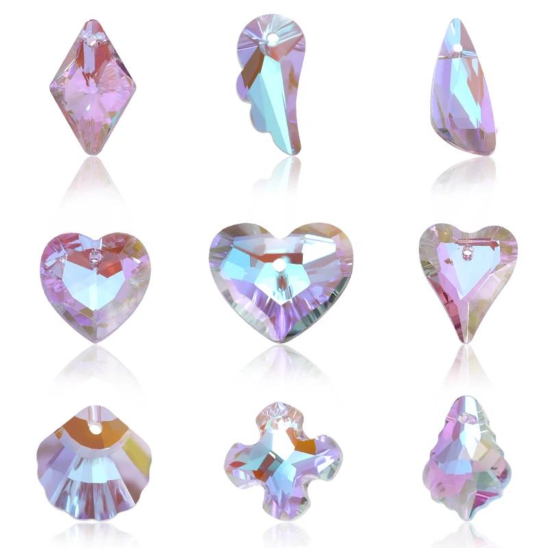 Charming Crystal Pendant Multi Shaped Rhinestone Pendant Crystal Jewelry Accessories Crafts Stone for Earrings Bracelet Making