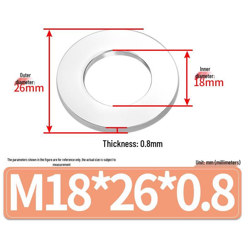 Jin Juntai Thick & Thin Stainless Steel Flat Washer, Round M10-M36