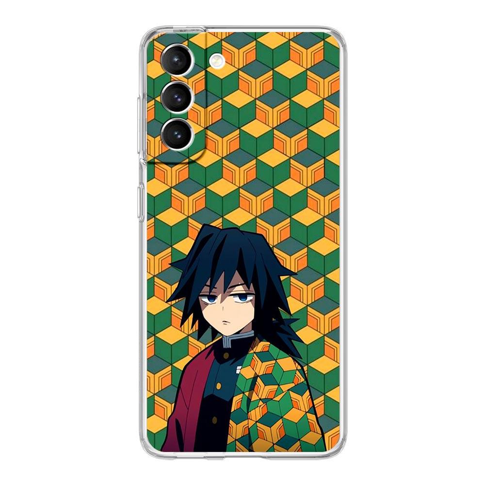 

Чехол для телефона с логотипом аниме «Клинок, рассекающий демонов» для Samsung Galaxy S22 5G S20 Ultra S21 FE 5G S10E S9 S8 S10 Plus Note 20 10 Lite Прозрачная крышка Galaxy S21 FE 5G