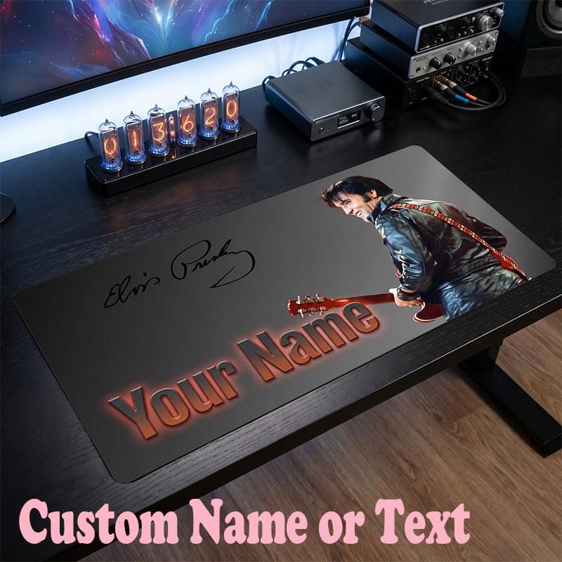 Tappetino Mouse Personalizzato con Nome Elvis Presley, Tappetino Mouse Grande per Scrivania, Regalo Personalizzato per Ufficio Domestico