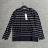 Plus Size Australia Original Order Leftover Stock Spring and Autumn Stripes Loose Thick Shoulder Long Sleeves Women's Round Neck T-shirt Tops Base