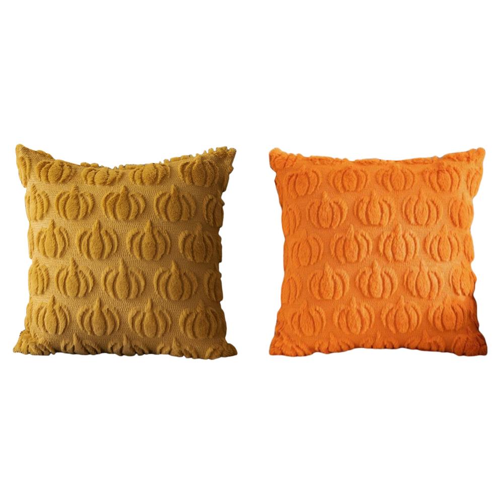 2Pcs Ghost Pumpkin Pillowcase Plush Faux Fur Pillowcase Washable Soft Ghost Pumpkin Pillow Cover Halloween Festive Decoration
