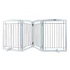 Free Standing Dog Gate 32x96.5 Inch Freestanding Pet Gate Foldable White