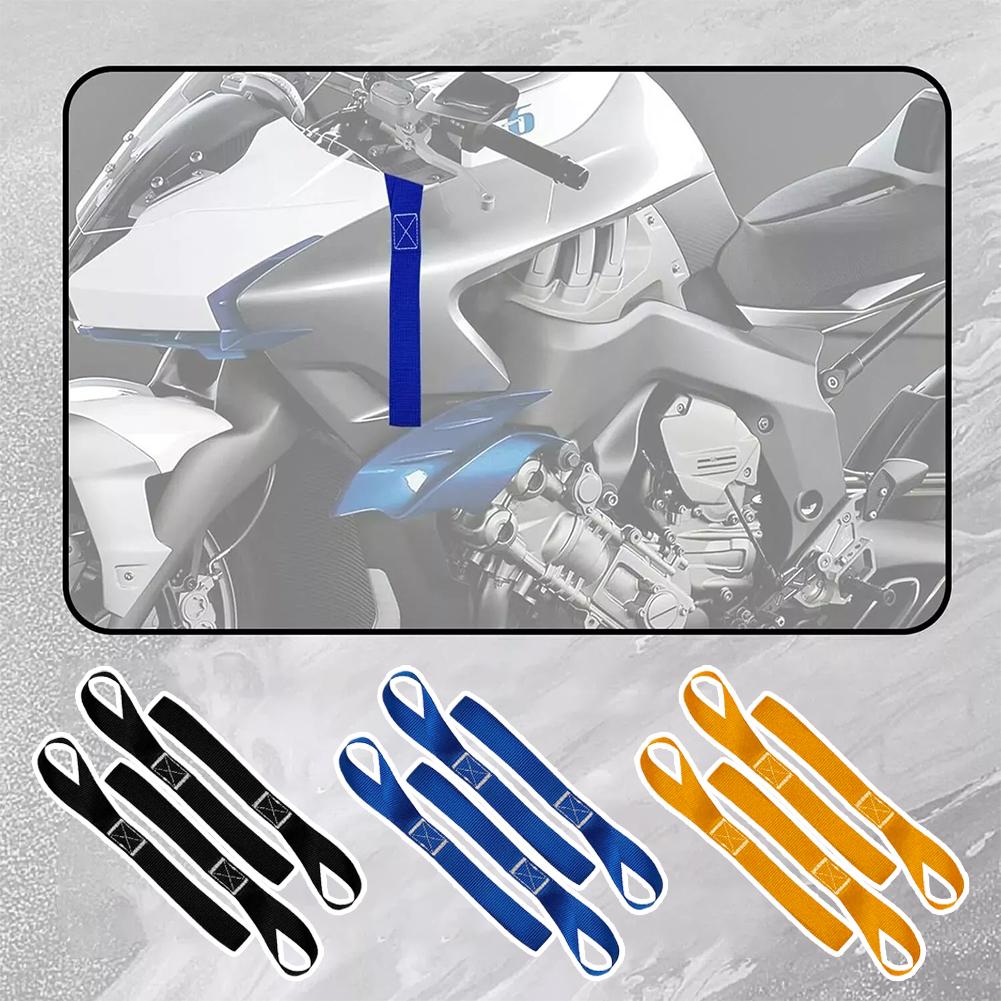 4pcs 15.9inch Soft Loop Tie Down Straps For Securing Cargo ATV UTV Motorcycles Scooters Dirt Bikes Lawn Garden Equipment