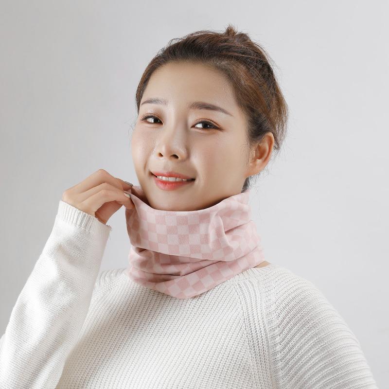 Women's Knitted Plaid Multifunctional Neck Gaiter Earloop Scarf Headband 3 in 1 Autumn Winter Warm Accessory Versatile Headwrap