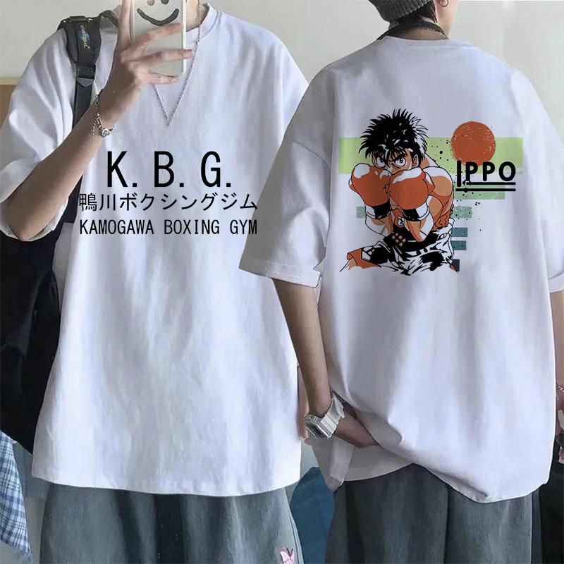 Hajime No Ippo Hip Hop Size TShirt Anime Harajuku Tee Tops Men Women Makunouchi Takamura T-Shirt KGB Y2k Manga Tshirt Clothes