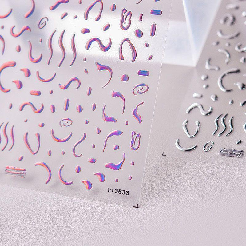 

New Bronzing Silver Line Nail Sticker Tomoni Adhesive Laser Powder 5D Small Dot Nail Sticker Nail Ornament Laser powder line 3533