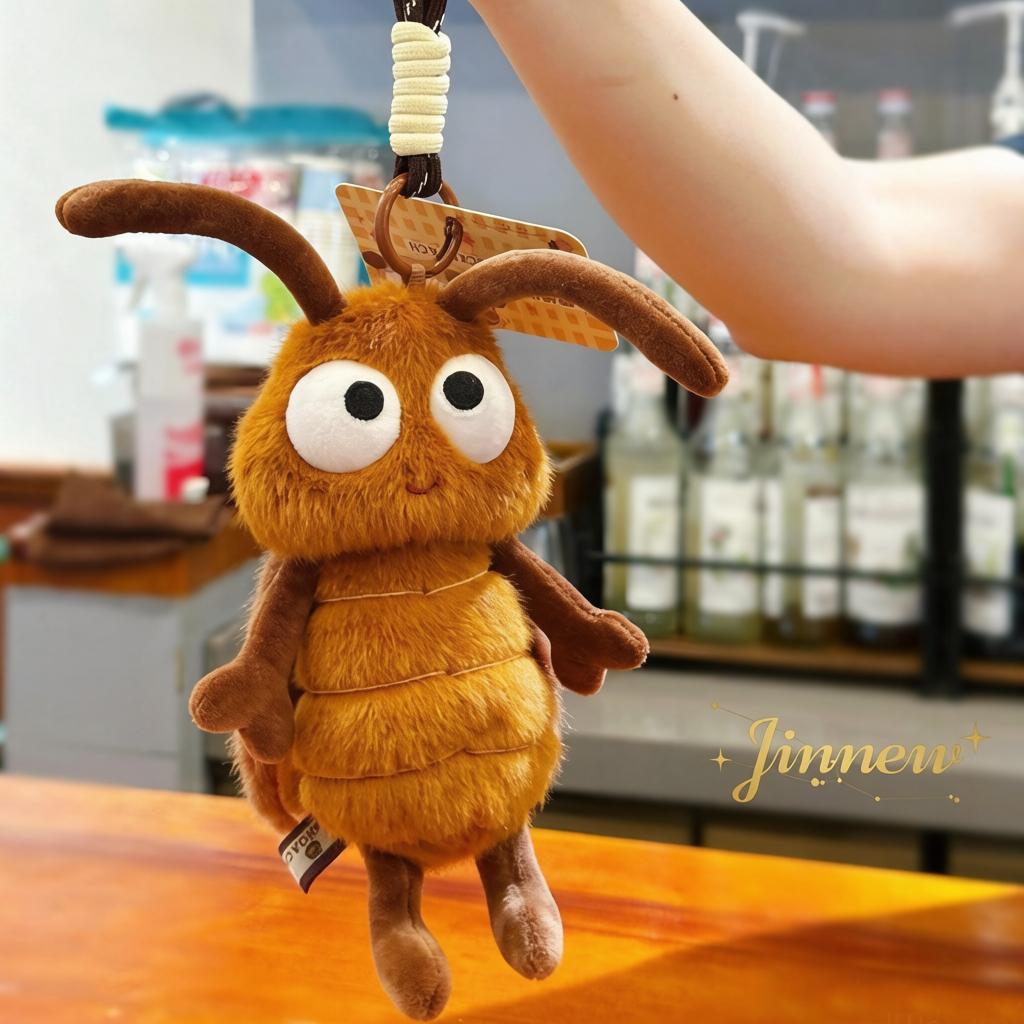 18cm Grappige Schadelijke Insecten Pluche Hanger Gevulde Kakkerlak Kakkerlak Mug Sleutelhanger Sleutelhanger Decoratie Voor Tas Cadeau brown