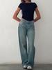 Jeans dritti in denim da donna di alta qualità europei e americani
