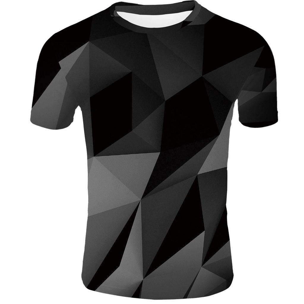 Creative 3D Digital Printed T-shirt for Men's Short Sleeves Tops