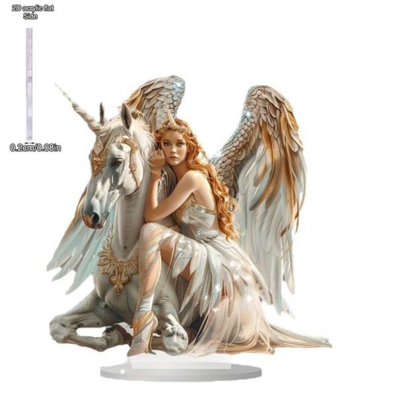 Angel and Horse, Ponytail Home Tabletop Decorations, Home and Office Desktop Decoration, Unique Gift for Nature Enthusiasts, Nurseries, Home Desk Liv