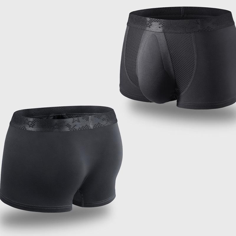 Men's Breathable 3DU Pouch Sports Boxer Shorts - Comfortable, Antibacterial Mesh Underwear for Youth