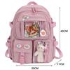 College Student Rucksack Fashion Travel Bookbags with Plush Pendant Pin Cute Kawaii Large Capacity Japanese Style for Teen Girls