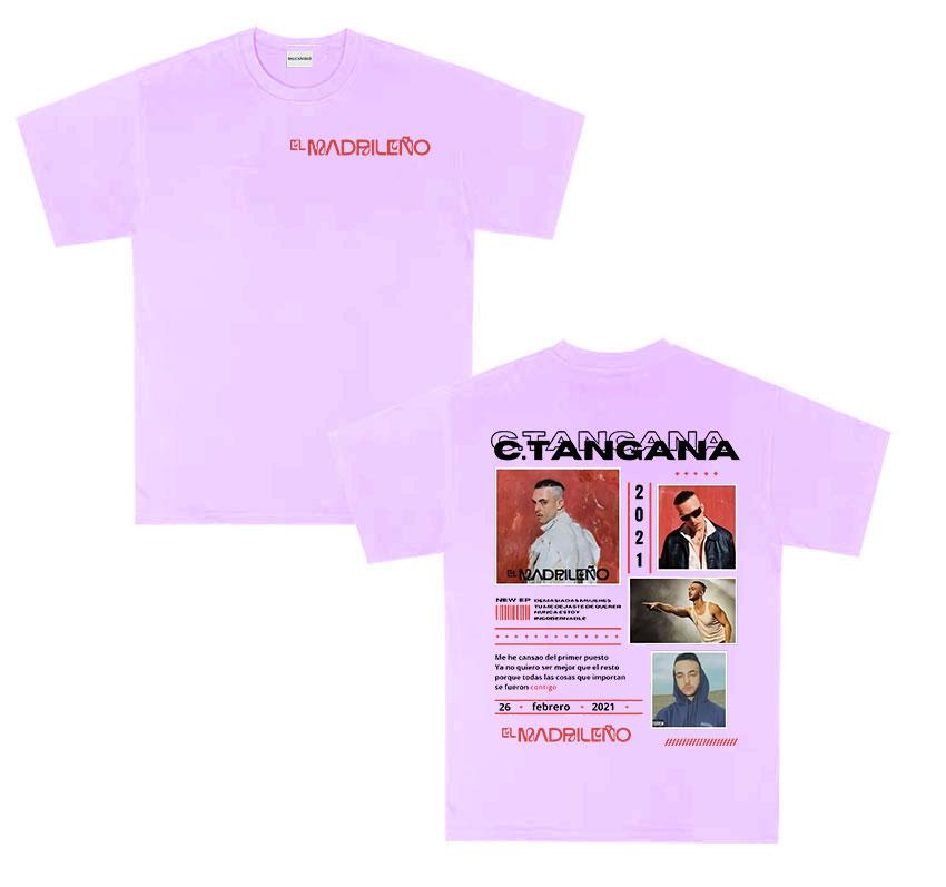 Rapper C TANGANA Album T Shirts Unisex Women ONeck Hip Hop Punk Gothic Short Sleeve Tshirt Cozy High Quality 100 Cotton Tshirts