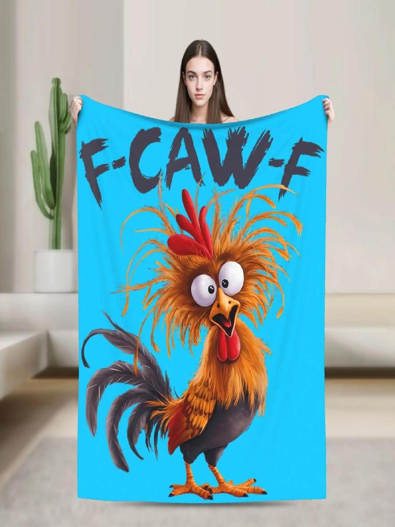 Gemütliche Warme Überwurfdecke Weiche Flauschige Tagesdecke für Wohnzimmer Perfekt für Jungen Mädchen Hühnchen FCAWF Design Winterdecke