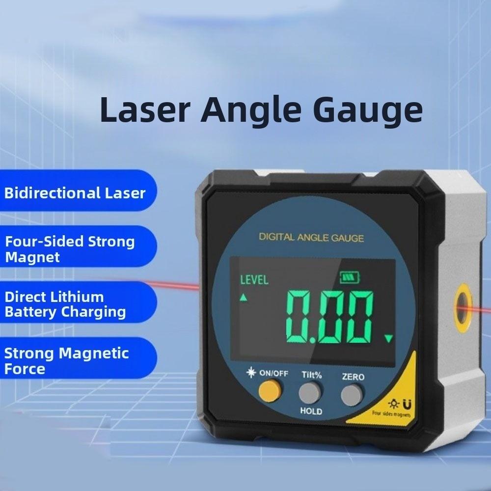 Magnet Tilt Laser  Angle Ruler 4 Sides Magnet Inclinometer Digital Protractor  Woodworking