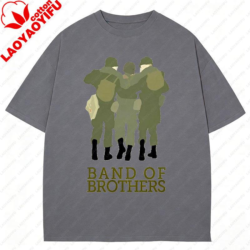 TV Play Band of Brothers TShirt Retro Style Unisex Graphic T Shirts Summer Streetwear Casual Classics Two Side Printed Tee Top