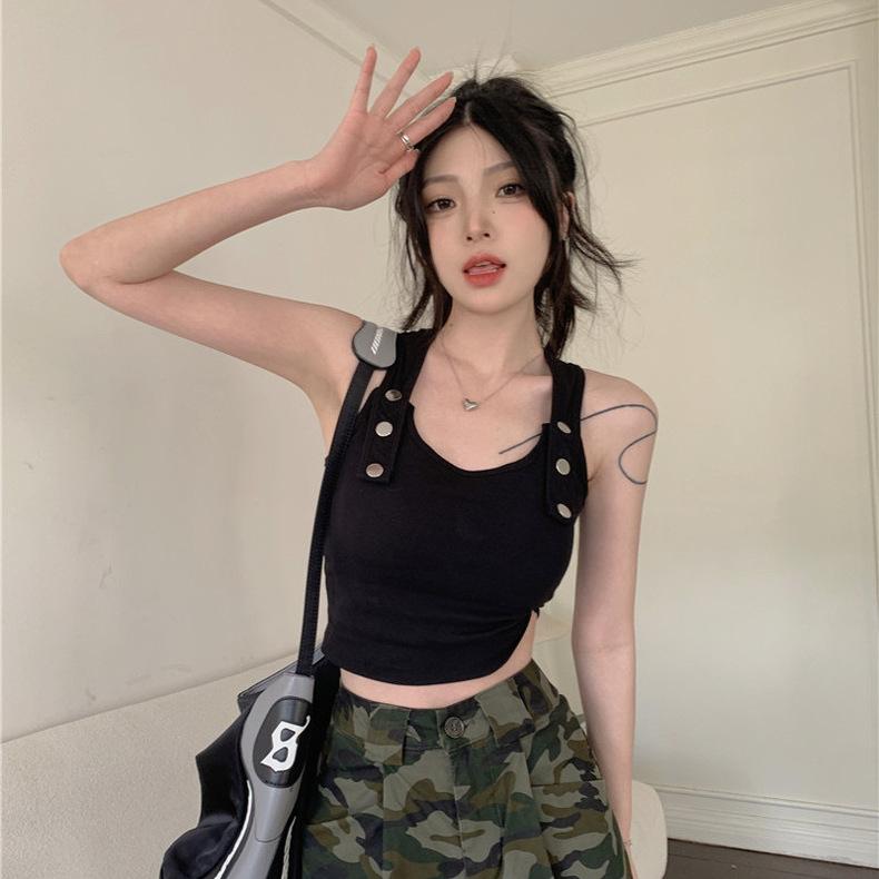 Square Collars T-shirts Sleeveless Women Sexy Tank Tops Girls Y2K Vest Street Party Wear