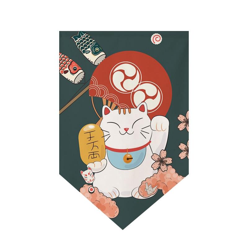 Japanese Curtain Sushi Restaurant Shop Hanging Short Curtain Doorway Triangle Flag Kitchen Noren Rideau Cortinas Home Decor