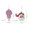 Cartoon 3D Christmas Ornaments Plastic Hanging Decor with Snowman Reindeer Lollipop Designs Festive Tree Decoration