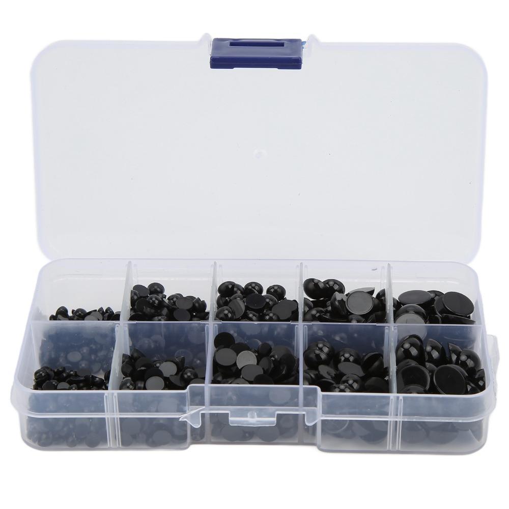 760pcs Resin Flat Back Doll Eyes Black Button Eyes Doll Accessories Toy Eyes DIY Craft Making