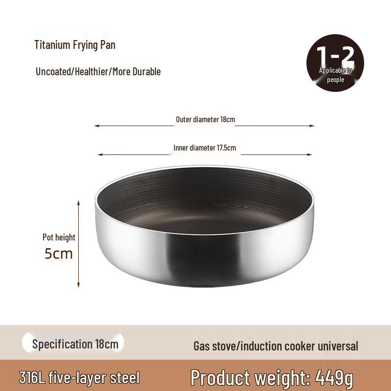 ZISIZ Portable Titanium Frying Pan with Lid