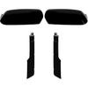 Glossy Black Towing Top+Side Clip-On Mirror Covers Replace for 2020 2021 2022 2023 2024 Chevy Silverado GMC Sierra 2500HD 3500HD (Black)