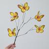 1pc Faux Plant Branch 5 Heads Butterfly Flower 47cm Home Decor Wedding Decoration Artificial Fake Flower