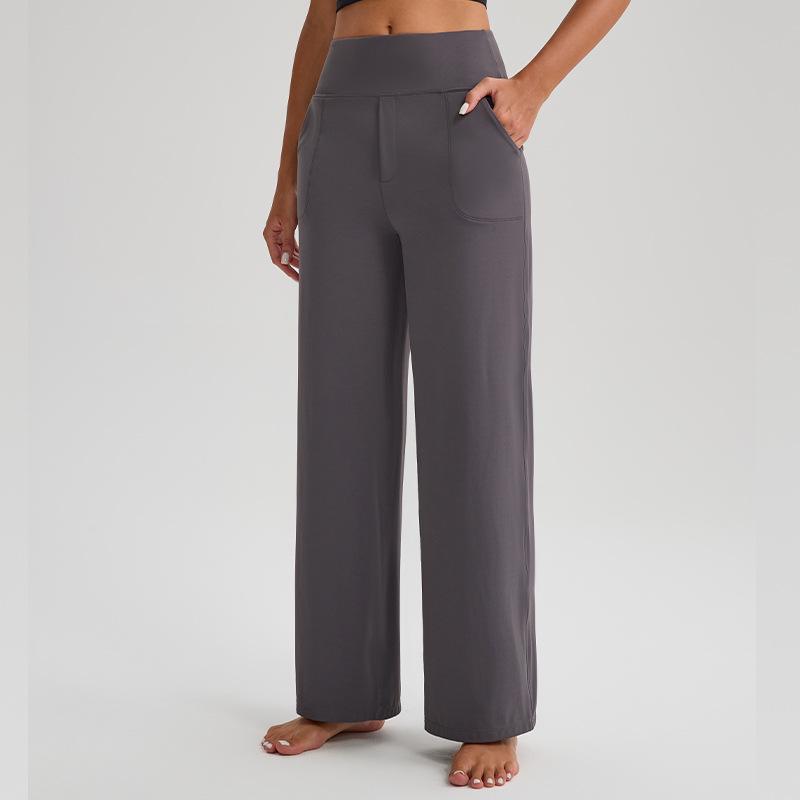 

High-Waisted Slimming Yoga Pants: Bare Feel, Wide-Leg, Cropped & Long Options for Autumn/Winter Comfort. 8