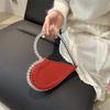 Xiaohongshu same niche design celebrity rhinestone love banquet handbag French dinner bag women 2025