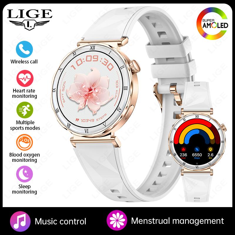 Voice Calling Smart Watch Fashion Diamond Lady Wristwatch AMOLED Always On Display Health Monitor Women Fitness Smartwatch