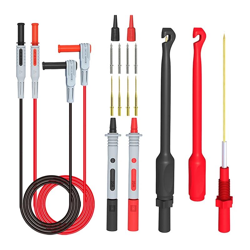 18-in-1 Multimeter Accessory Kit – P1308B Test Leads with Replaceable Probes for Lab/Field Repairs