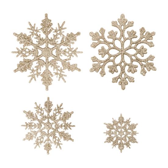 36 Pcs Christmas Snowflake Ornaments Glittered Snowflake Hanging Decoration for Christmas Indoor Winter Wonderland Decor
