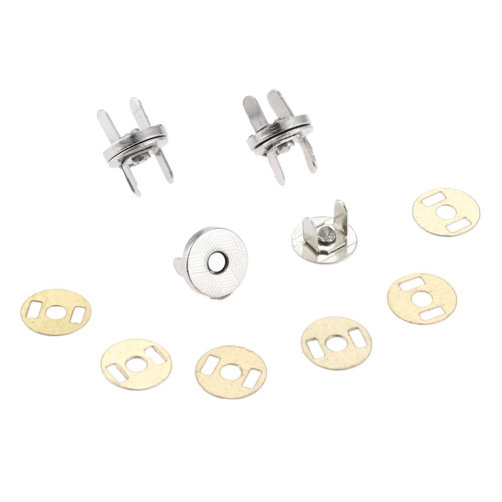 10Pcs 10mm Metal Magnetic Button Lady Bags Magnetic Snaps Clasp Suction Purse Buckle Clothing Buttons Handbag Accessories Silver