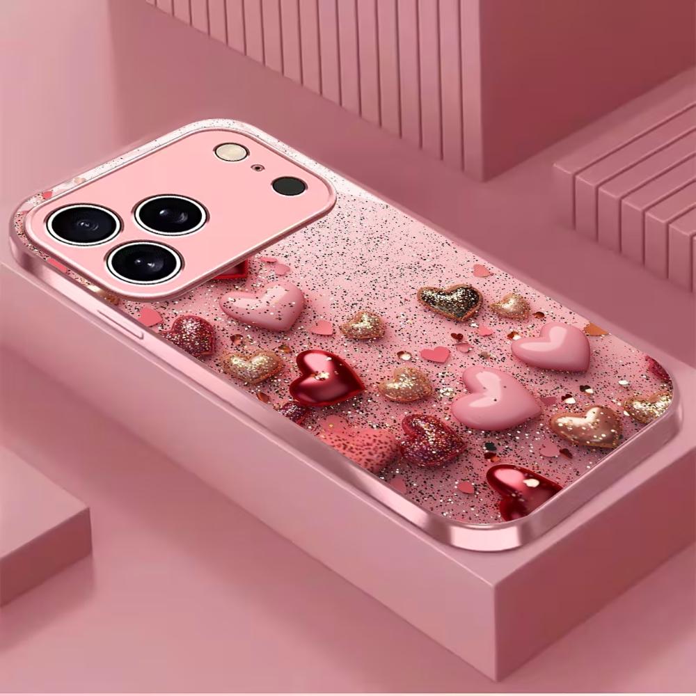 Colorful For Electroplated Glass Phone Case For iPhone 17 16 15 14 13 12 11 Pro Max Plus 16E 17Air Cover