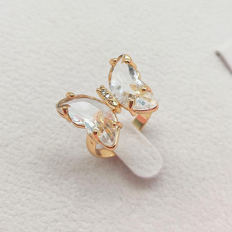 16 Colors Crystal Butterfly Ring Fashion Popular Women's Party Jewelry Charm Adjustable Ring Best Friend Gift Wedding Gift