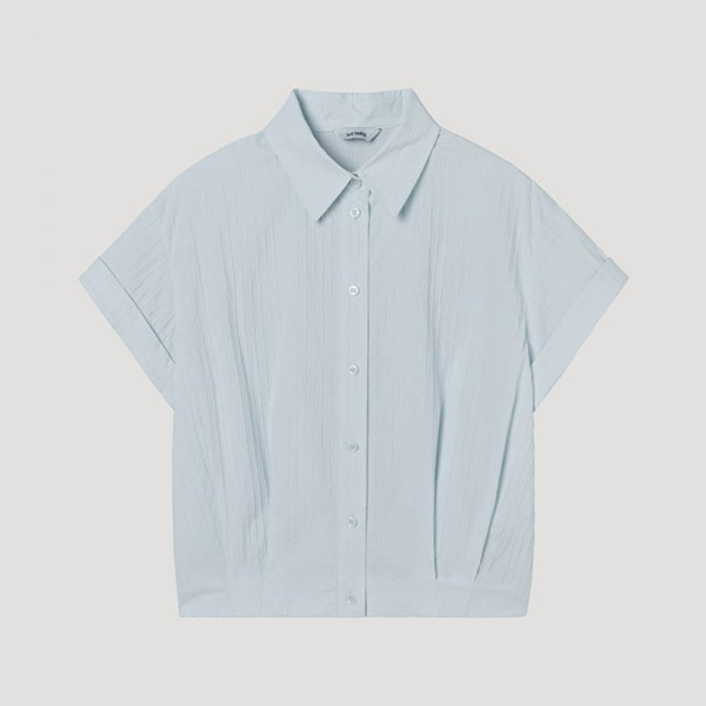 

[She S MiSS] Sheer Sucker Roll Up Half Sleeve Shirt SwwStp22170 Mi minted/55