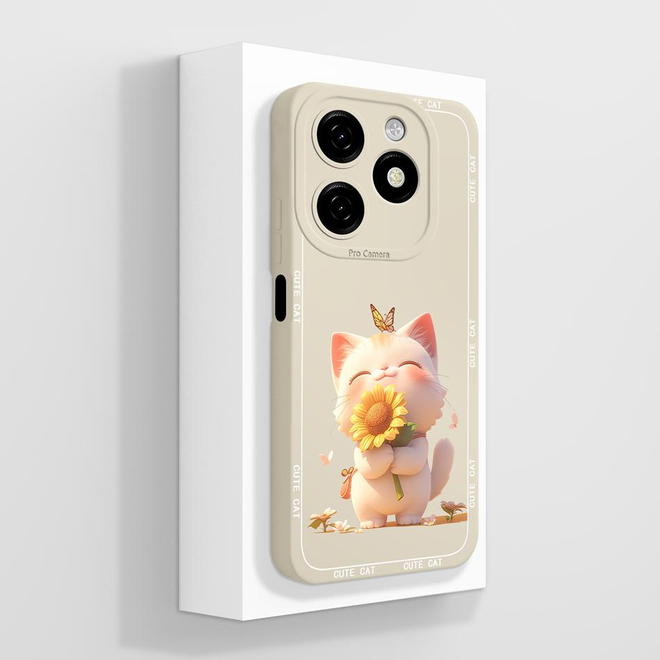 For Tecno Spark 20 Pro Plus 20C Case Creative Cartoon Cover For Spark20 Pro 4G 5G Soft Liquid Silicone Anti Drop Phone Protector