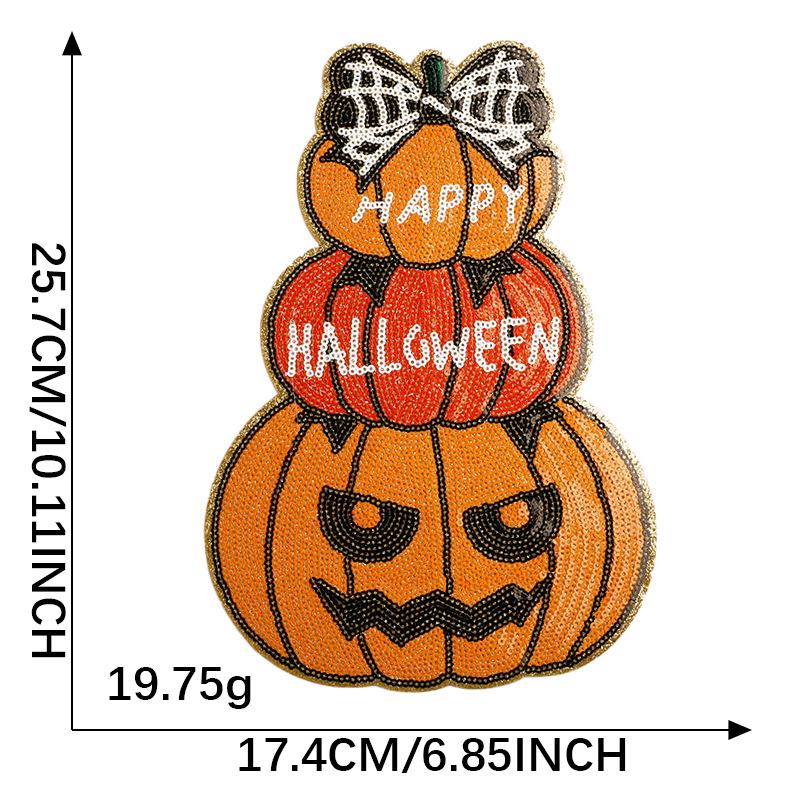 

1PC Halloween Gifts Sequin Embroidery Patch Iron On Patch For Clothes Applique DIY Iron On Clothes Sticker Sew on Badges медный