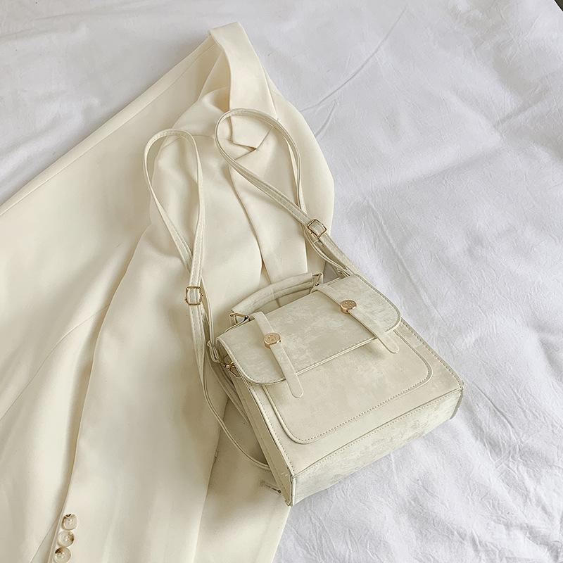 Solid Color Simple Women'S Shoulder Messenger Bag Niche Design Versatile Casual Double Shoulder Small Square Bag