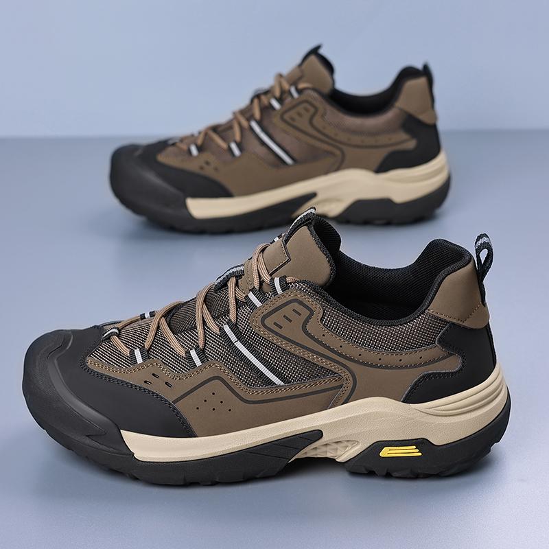 Outdoor Male Flats Man Treking Footwear Version Men Casual Leather Shoes Non-Slip Walking Shoes Comfortable Men's Work Shoes