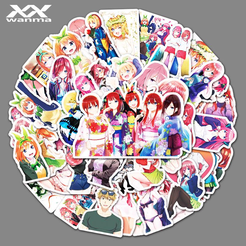 50PCS The Quintessential Quintuplets Anime Waterproof Stickers for Suitcase, Laptop, and Refrigerator