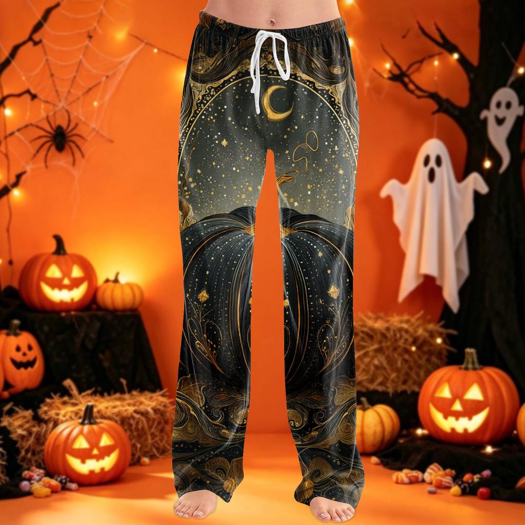 Women's Pajama Pants with Drawstring Halloween Print Relaxed Fit for Casual