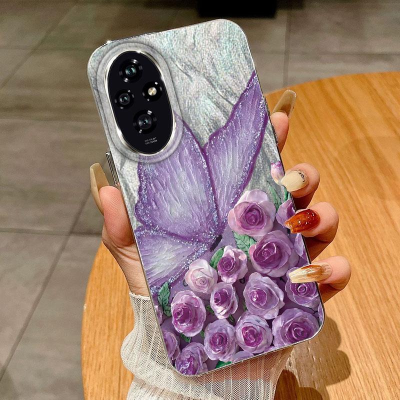 Gradient Colorful Pueple Butterfly For Huawei Honor 200 400 Lite X9a X9c X8a Magic5 Lite Cases Cover Phone Case Fundas Silicone Soft TPU Bumper