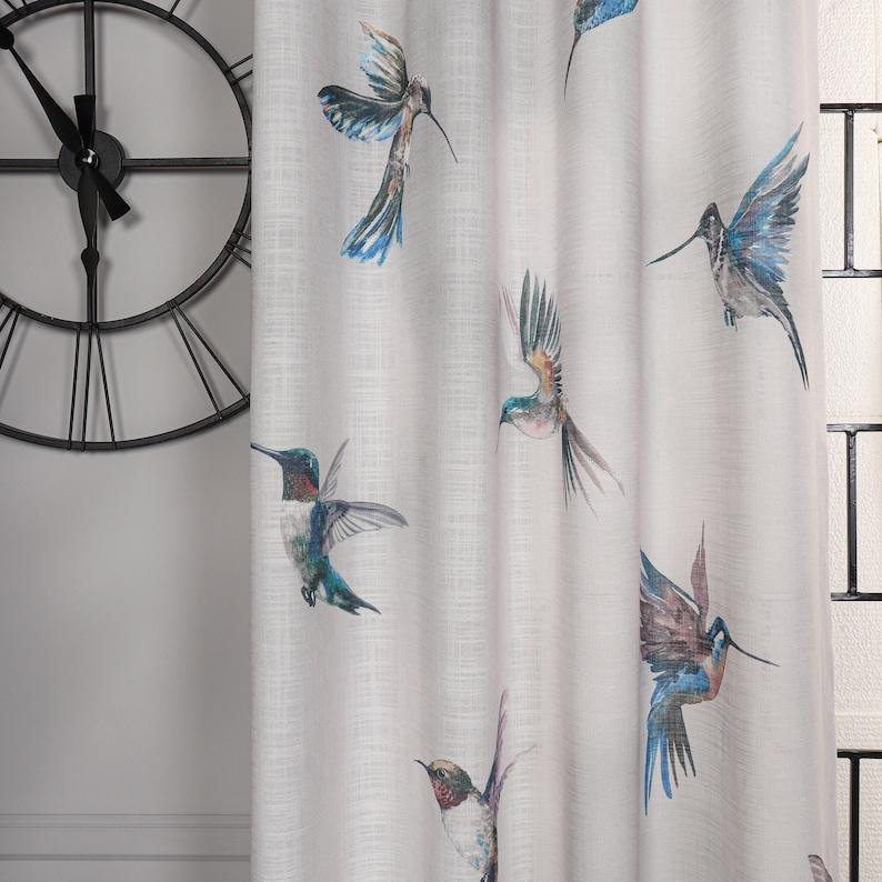 Dekorative Boho-Leinen-Vogelvorhänge, Vogel-Duschvorhang, transparente Vorhänge für Wohnzimmer, Boho-Kinderzimmer-Vorhang, Babyzimmer-Tüllvorhang