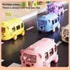 500ml Cute Bear Portable Water Bottle With Shoulder Strap For Kids, Car Straw Cup, Bus Shape Children's Drinking Cup