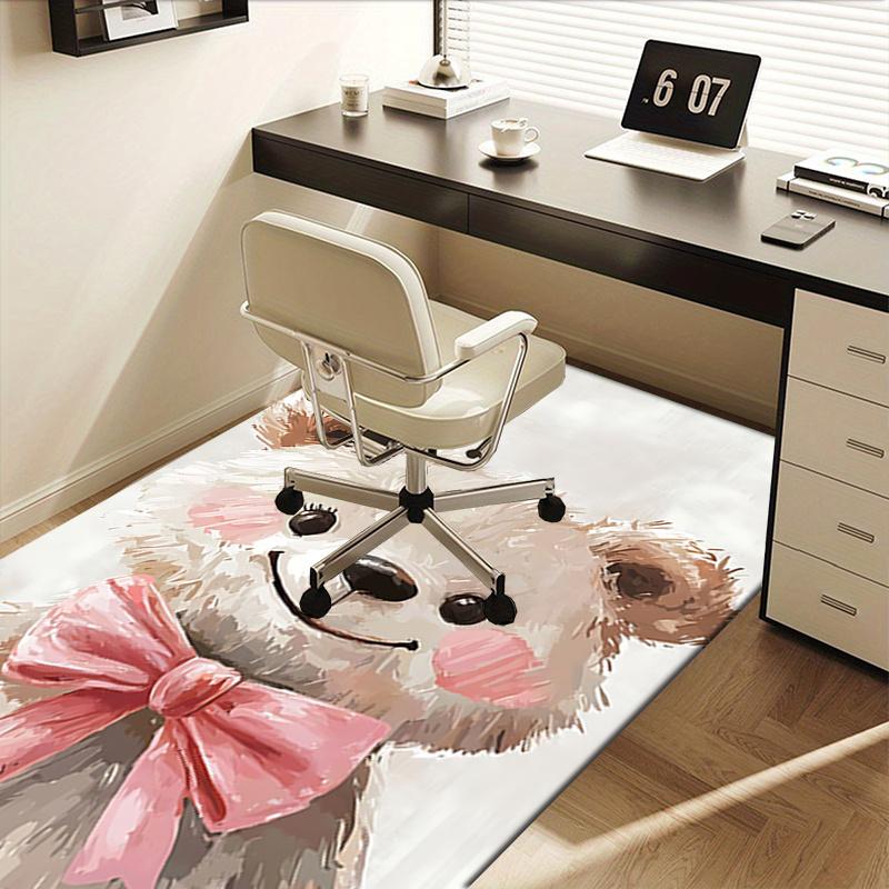 Cute Bear Theme Chair Mat: Cute Teddy Bear Office Carpet Large Size, Home Decor, Sofa Rug, Gift for Office and Living Room