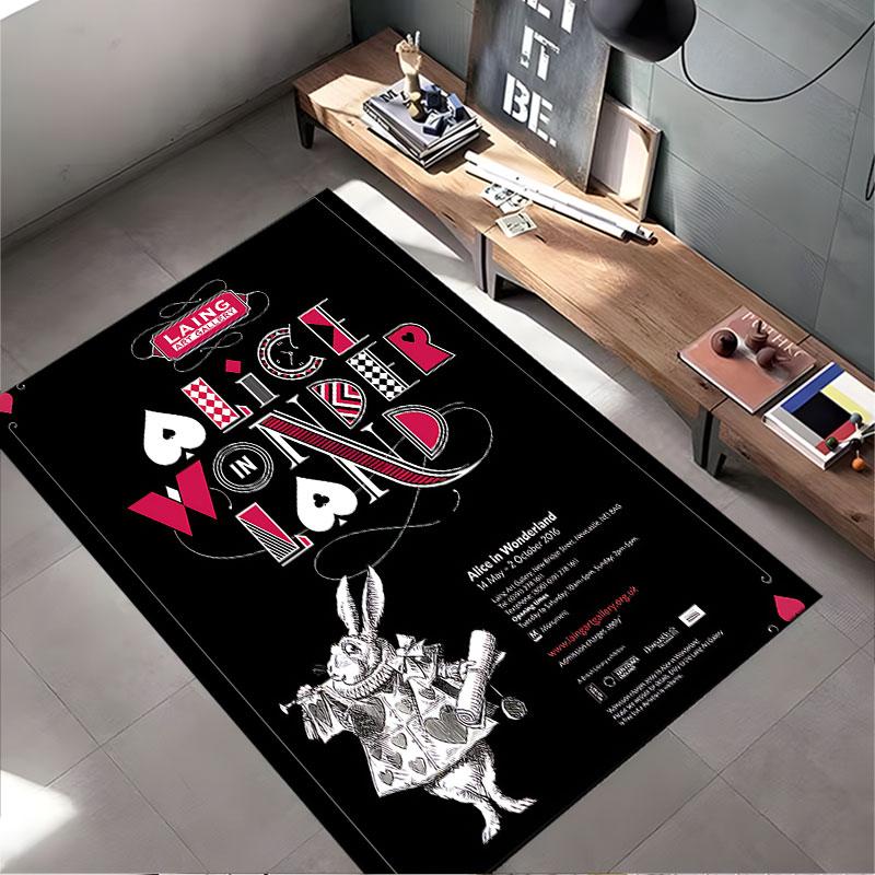 Alice in Wonderland Design Carpet suitable as a non-slip mat for the living room or bedroom sofa